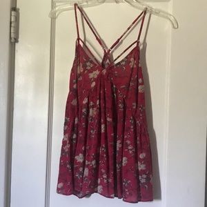 Floral flowy spaghetti strap shirt